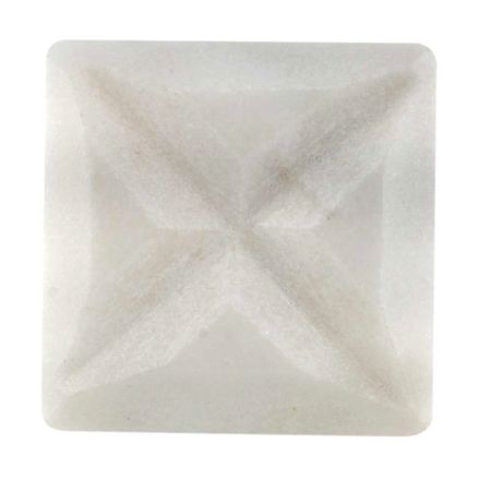 White Square Cross Marble Stone Cabinet Knobs
